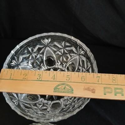 Crystal glassware - candy dish - vase - ashtray and lidded dish with spoon