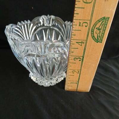 Crystal glassware - candy dish - vase - ashtray and lidded dish with spoon