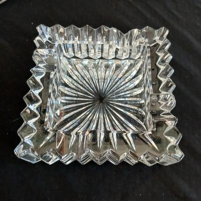Crystal glassware - candy dish - vase - ashtray and lidded dish with spoon