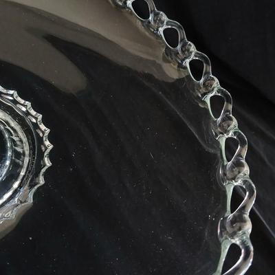 Vintage Heisey glass, large low console bowl Lariat pattern and Imperial glass Candlewick divided dish