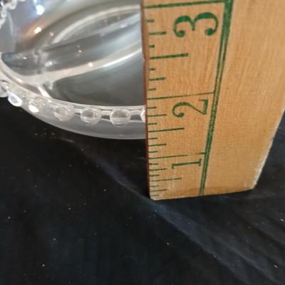 Vintage Heisey glass, large low console bowl Lariat pattern and Imperial glass Candlewick divided dish