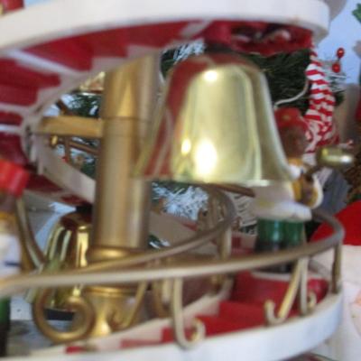 Christmas Figurines Avon Bear Band Striking Bell On Spiral Stairway