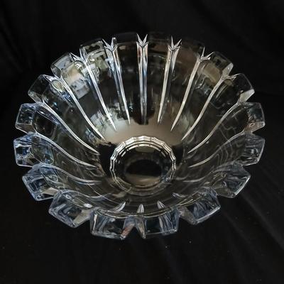 Two beautiful vintage glass bowls and a platter - one bowl is heavy - crystal like