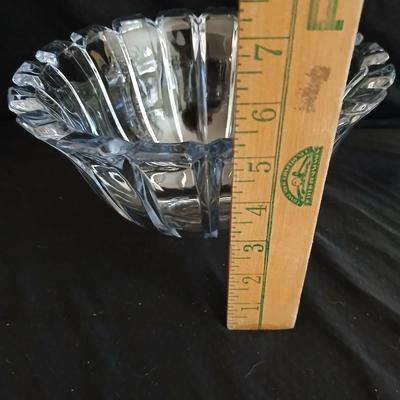 Two beautiful vintage glass bowls and a platter - one bowl is heavy - crystal like