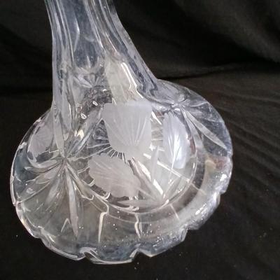 Beautiful Glass Crystal Decanter Captains Ship Sherry Decanter with etched flowers - and more