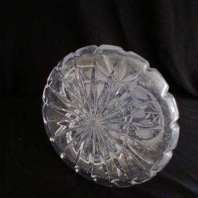 Beautiful Glass Crystal Decanter Captains Ship Sherry Decanter with etched flowers - and more