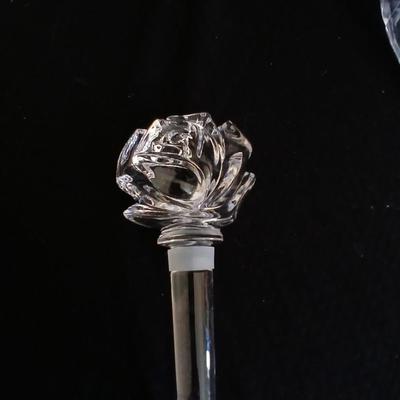 Beautiful Glass Crystal Decanter Captains Ship Sherry Decanter with etched flowers - and more