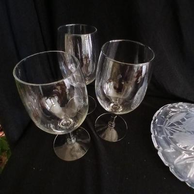 Beautiful Glass Crystal Decanter Captains Ship Sherry Decanter with etched flowers - and more