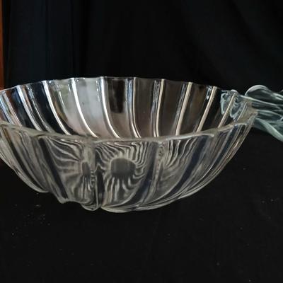 Crystal glass Dishware - Vintage kitchen Glassware pedestal platter - bowls - divided dish