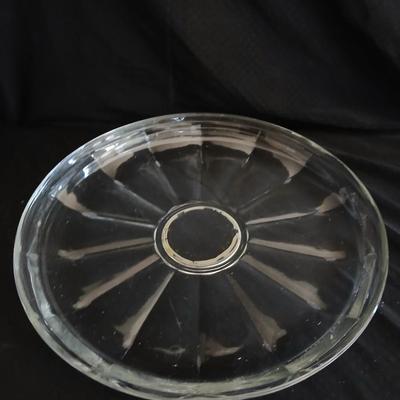 Lidded Dome glass cake plate and pedestal cake stand / platter