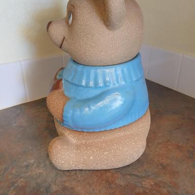 Adorable Teddy Bear cookie Jar marked Calif. USA on base Poppy trail