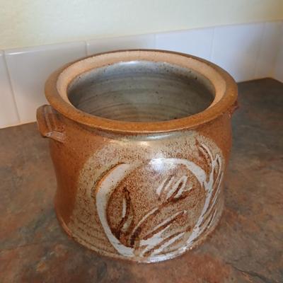 Singed and numbered Sargant #180 pottery - lidded bean pot - Soup pot - large canister