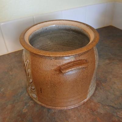 Singed and numbered Sargant #180 pottery - lidded bean pot - Soup pot - large canister