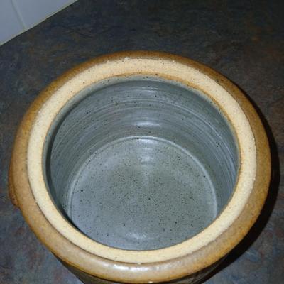 Singed and numbered Sargant #180 pottery - lidded bean pot - Soup pot - large canister