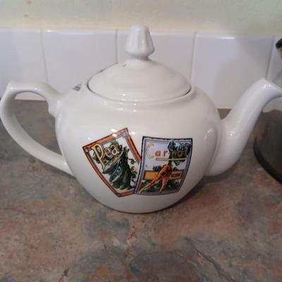 B.I.A. Cordon Bleu Brazilian made Ceramic tea pot and a metal tea pot and small teapot infuser