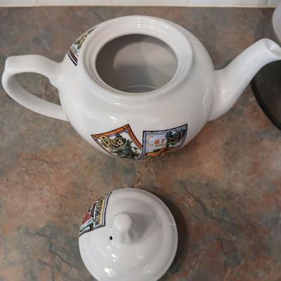 B.I.A. Cordon Bleu Brazilian made Ceramic tea pot and a metal tea pot and small teapot infuser