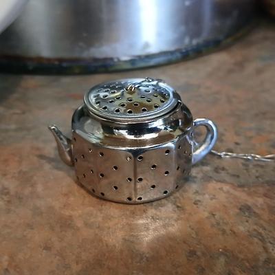 B.I.A. Cordon Bleu Brazilian made Ceramic tea pot and a metal tea pot and small teapot infuser