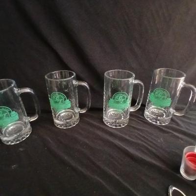 Home bar glass mugs - Coors - shot glasses - wine opener and more