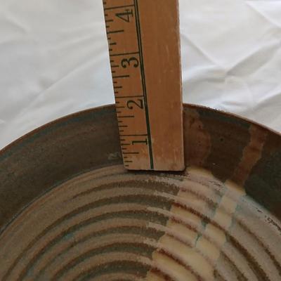 Handmade signed pottery pieces - Pie plate and platter