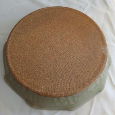 Handmade signed pottery pieces - Pie plate and platter