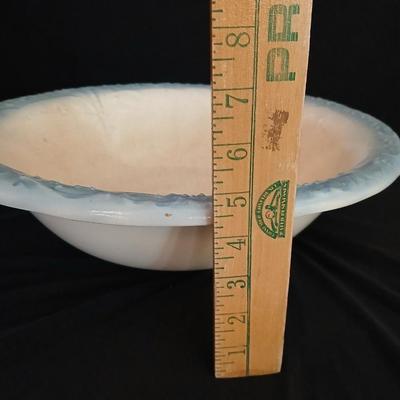 Vintage Oak Wash Basin with Mirror with Ornate Ironstone Pitcher and Bowl
