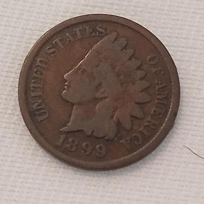 Five Indian Head Pennies 1897, 1899, 1907, 1903 & 1902