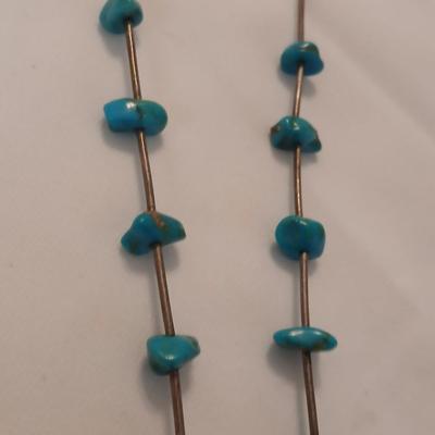 Vintage Silver and genuine Turquoise Native American Necklace 15"