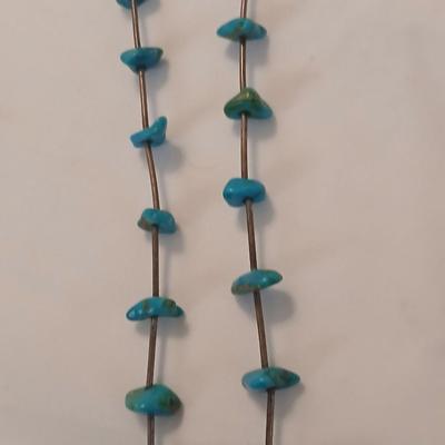 Vintage Silver and genuine Turquoise Native American Necklace 15"
