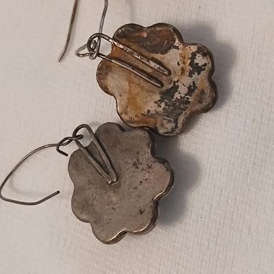 Vintage Native American earings without posts Sterling silver & Turquoise