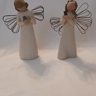 Two Willow Tree Angels - Susan Loridi-2000 Angel of Freedom and 1999 Angel of Healing
