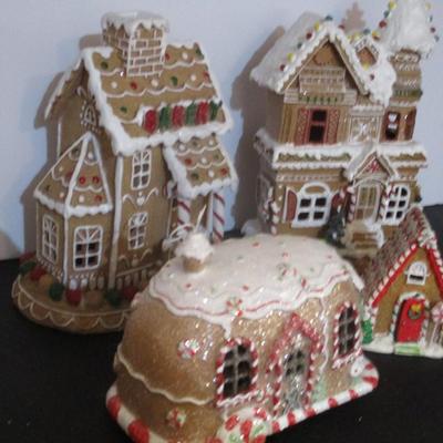 Resin Lighted Christmas Buildings