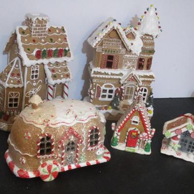Resin Lighted Christmas Buildings