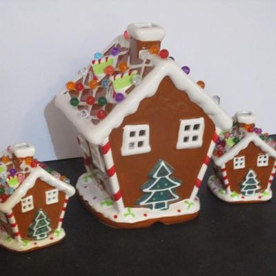 Ceramic Light Up Christmas Gingerbread Houses