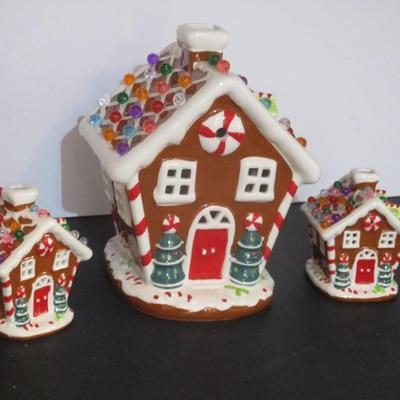Ceramic Light Up Christmas Gingerbread Houses