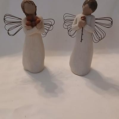 Two Willow Tree Angels - Susan Loridi-2003 Good Health and 2002 Loving Angel