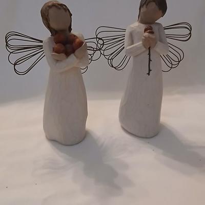 Two Willow Tree Angels - Susan Loridi-2003 Good Health and 2002 Loving Angel