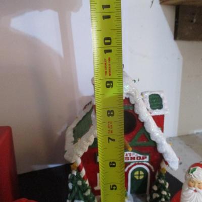 Christmas Decorations Snowmen Birdhouse Musical TV