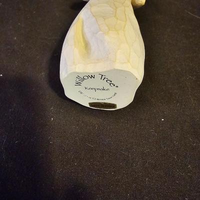 Willow Tree Angel "Keepsake" with glass dish, silver metal vase and a candle