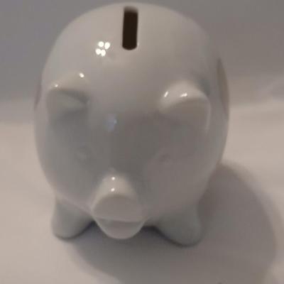 Enesco Precious Moments - Johnathan David " It's what's inside that counts" - Piggy bank - and two small plates