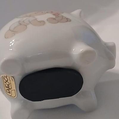 Enesco Precious Moments - Johnathan David " It's what's inside that counts" - Piggy bank - and two small plates