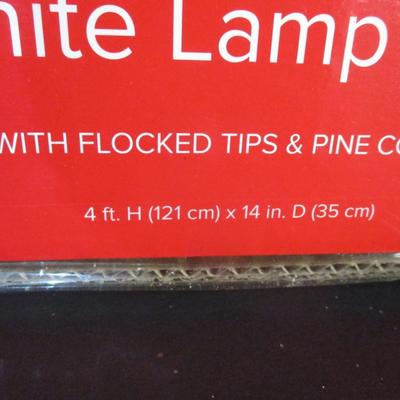 Joyland 4 Ft Pre-Lit White Lamp Post