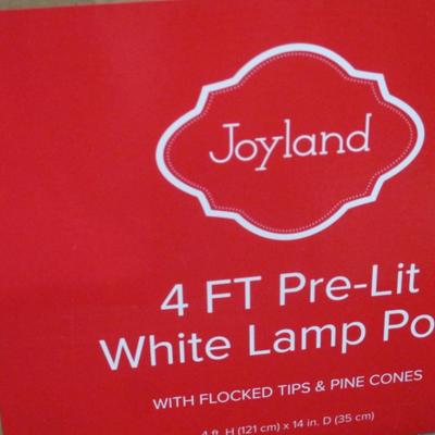 Joyland 4 Ft Pre-Lit White Lamp Post