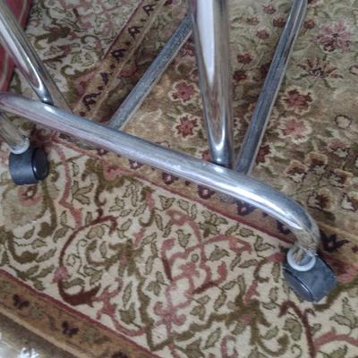 Rolling Metal Stand with Removable Polar Ware Stainless Instrument Medical Tray (Choice A)