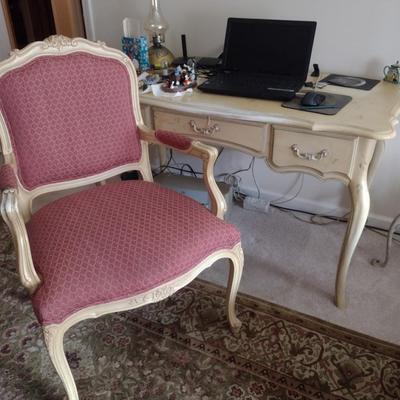 Upholstered Wood Frame Accent/Desk Chair- Approx 25" Wide