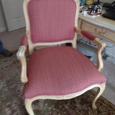 Upholstered Wood Frame Accent/Desk Chair- Approx 25" Wide