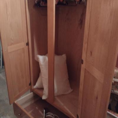 Wooden Wardrobe Cabinet- Approx 36" Wide, 24" Deep, 72" Tall