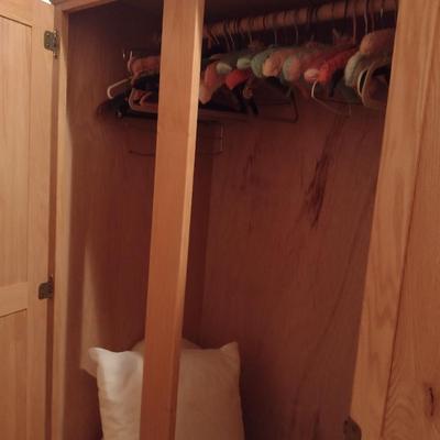 Wooden Wardrobe Cabinet- Approx 36" Wide, 24" Deep, 72" Tall