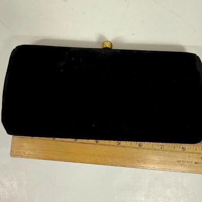 Vintage Little Black Purse Black Velvet