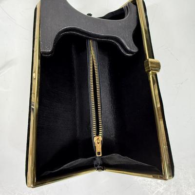 Vintage Little Black Purse Black Velvet