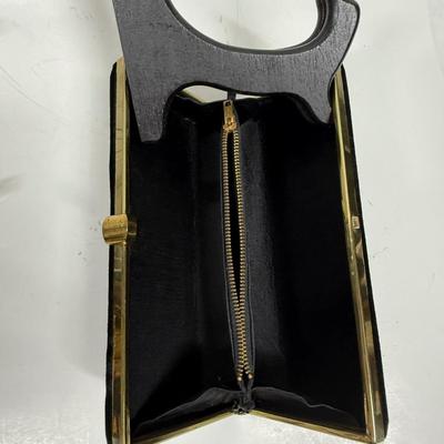 Vintage Little Black Purse Black Velvet